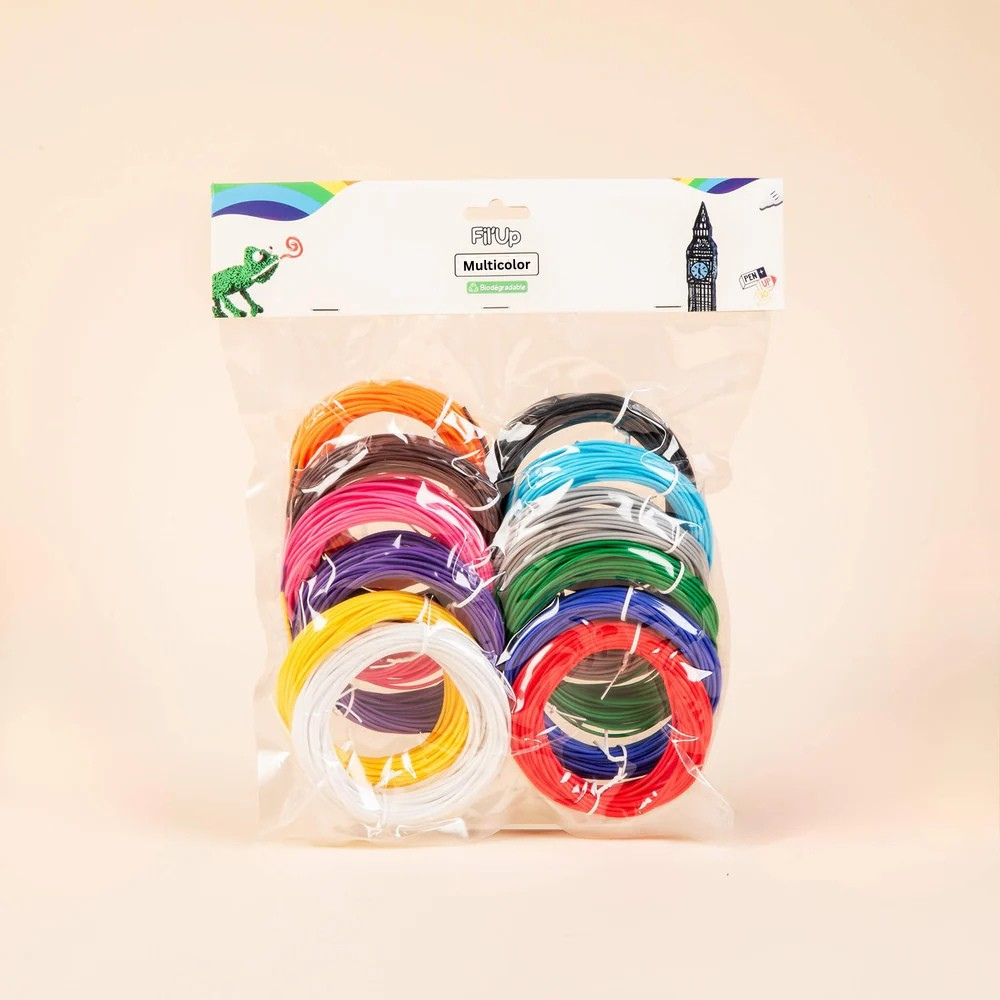 Pack of 12 multicoloured spools